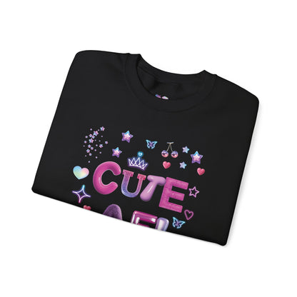 "Cute AF!" Kawaii Pastel Hearts & Stars Graphic Sweatshirt | PositiveHug