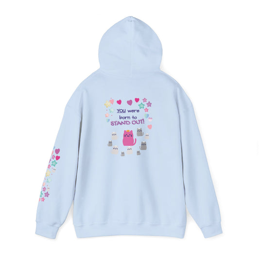 Cute Cat Graphic Hoodie — "You Were Born to Stand Out"