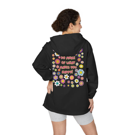 Water Resistant Windbreaker Jacket  'Do More of What Makes You Happy' | PositiveHug