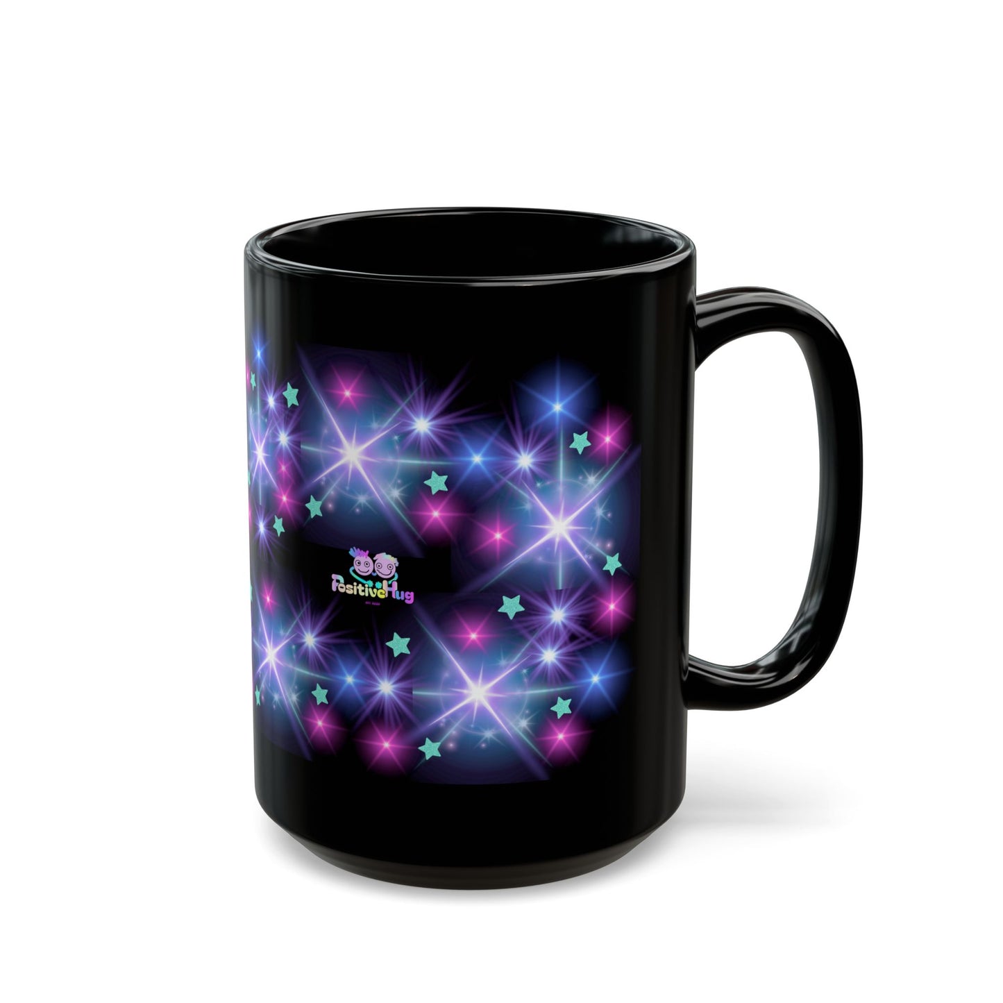 Don't let anything dull your sparkly! - Starlight Glow Black Coffee Mug — Inspirational Sparkle Design (11oz/15oz)