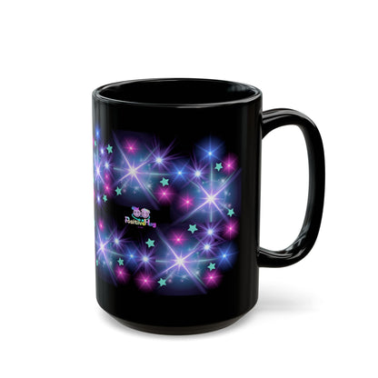 Don't let anything dull your sparkly! - Starlight Glow Black Coffee Mug — Inspirational Sparkle Design (11oz/15oz)