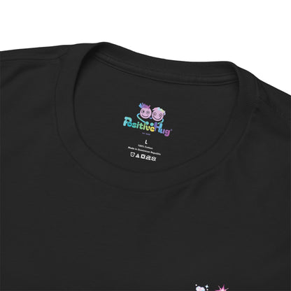 PositiveHug Logo Tee with Cute Chest Graphic  - Hearts and Stars