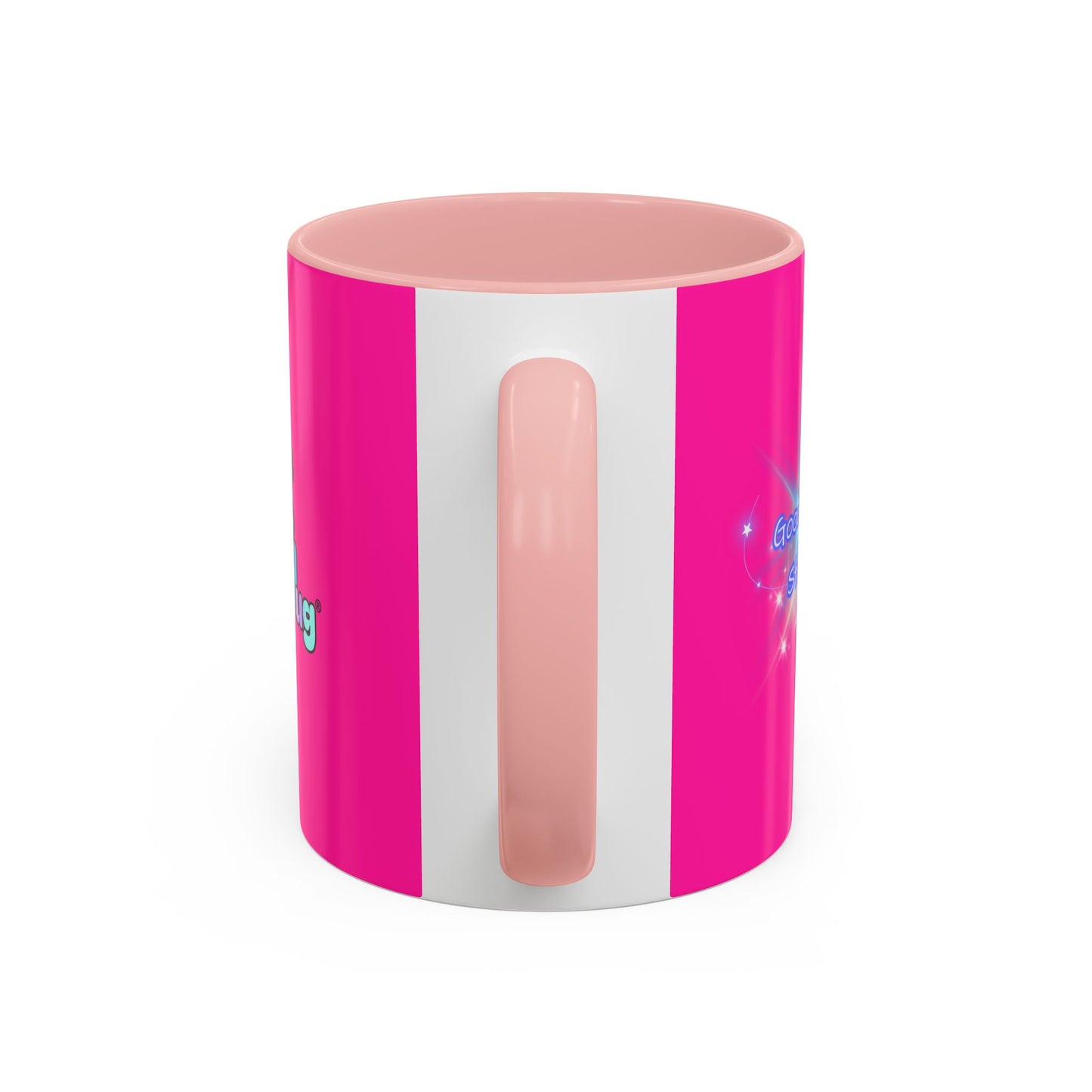 Bright Positivity - Good Morning Starshine' Cute Cheerful Coffee Mug by PositiveHug - Pink exterior