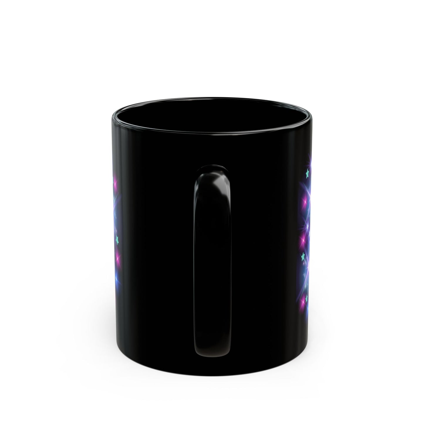 Don't let anything dull your sparkly! - Starlight Glow Black Coffee Mug — Inspirational Sparkle Design (11oz/15oz)