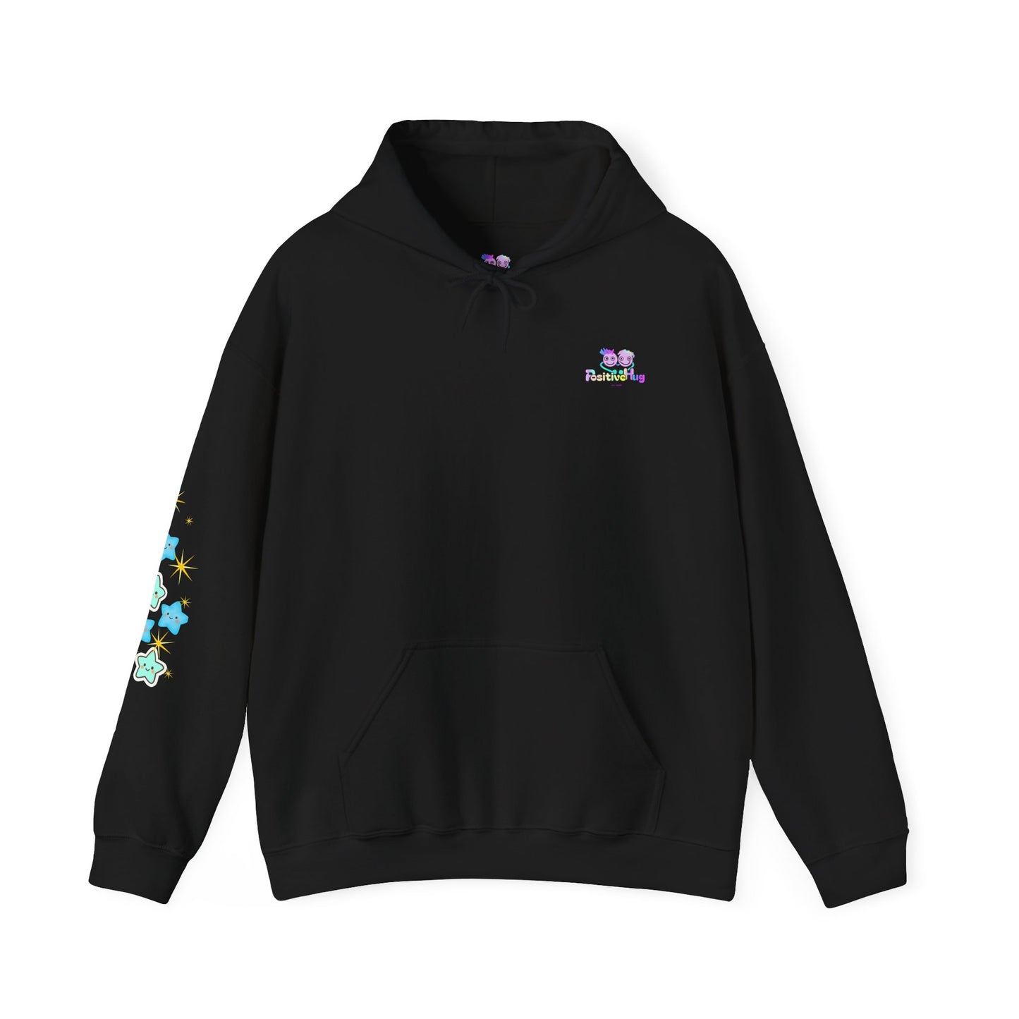 Bright Shoot for the Moon. Even if you miss, you'll land among the stars Hoodie - Cute Starry Moon Graphic