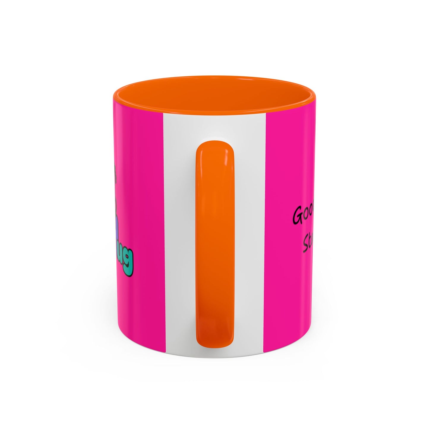 'Good Morning Starshine' Neon Cheerful Coffee Mug by PositiveHug - Pink exterior