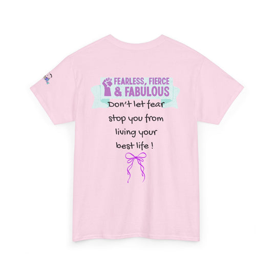Motivational 'Don't Let Fear Stop You From Living Your Best Life' Tee - Inspirational Cute Bow Graphic