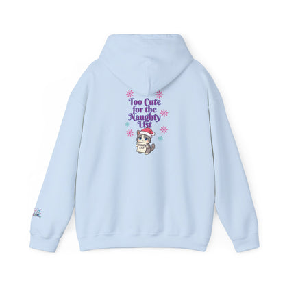 Women's Christmas Cat Hoodie, Too Cute for the Naughty List | PositiveHug