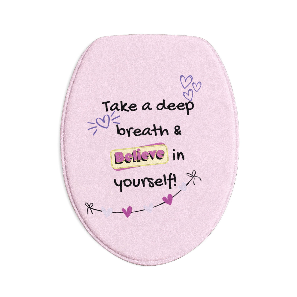 Cute Self-Care 3-Piece Pink Believe in Yourself Bath Mat Set | PositiveHug