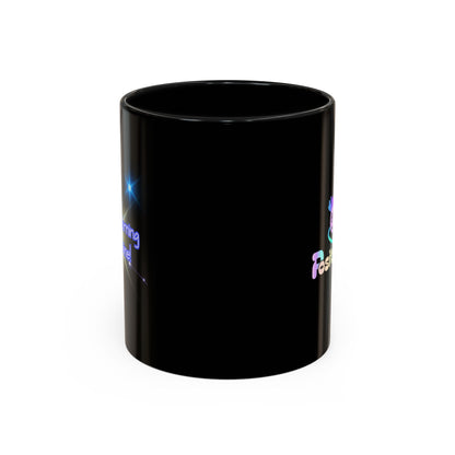 Bright Positivity Good Morning Starshine Neon Cheerful Coffee Mug by PositiveHug - Black exterior
