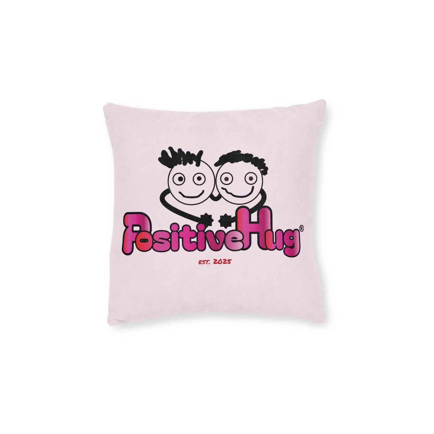 "Powered by Positivity & A Little Delulu" Cute Square Cushion | PositiveHug
