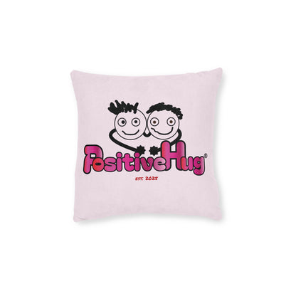"Powered by Positivity & A Little Delulu" Cute Square Cushion | PositiveHug
