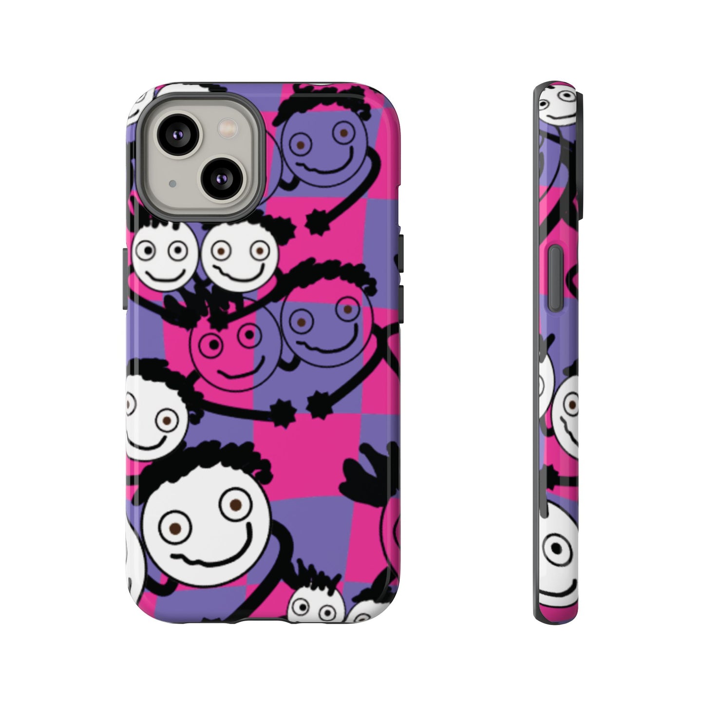 Positive Vibes Phone Case - By PositiveHug Happy, Colorful Tough Case - Pink & Purple