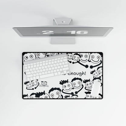 'Your Best is Enough!' Desk Mat by PositiveHug - All Over Logo Design - Fun Office Decor Unique Gift Idea