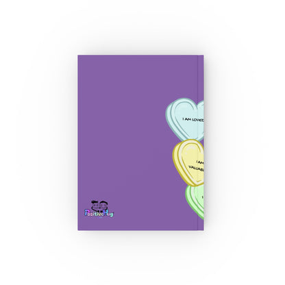 Self-Love Affirmation Candy Hearts Hardback Notebook | PositiveHug