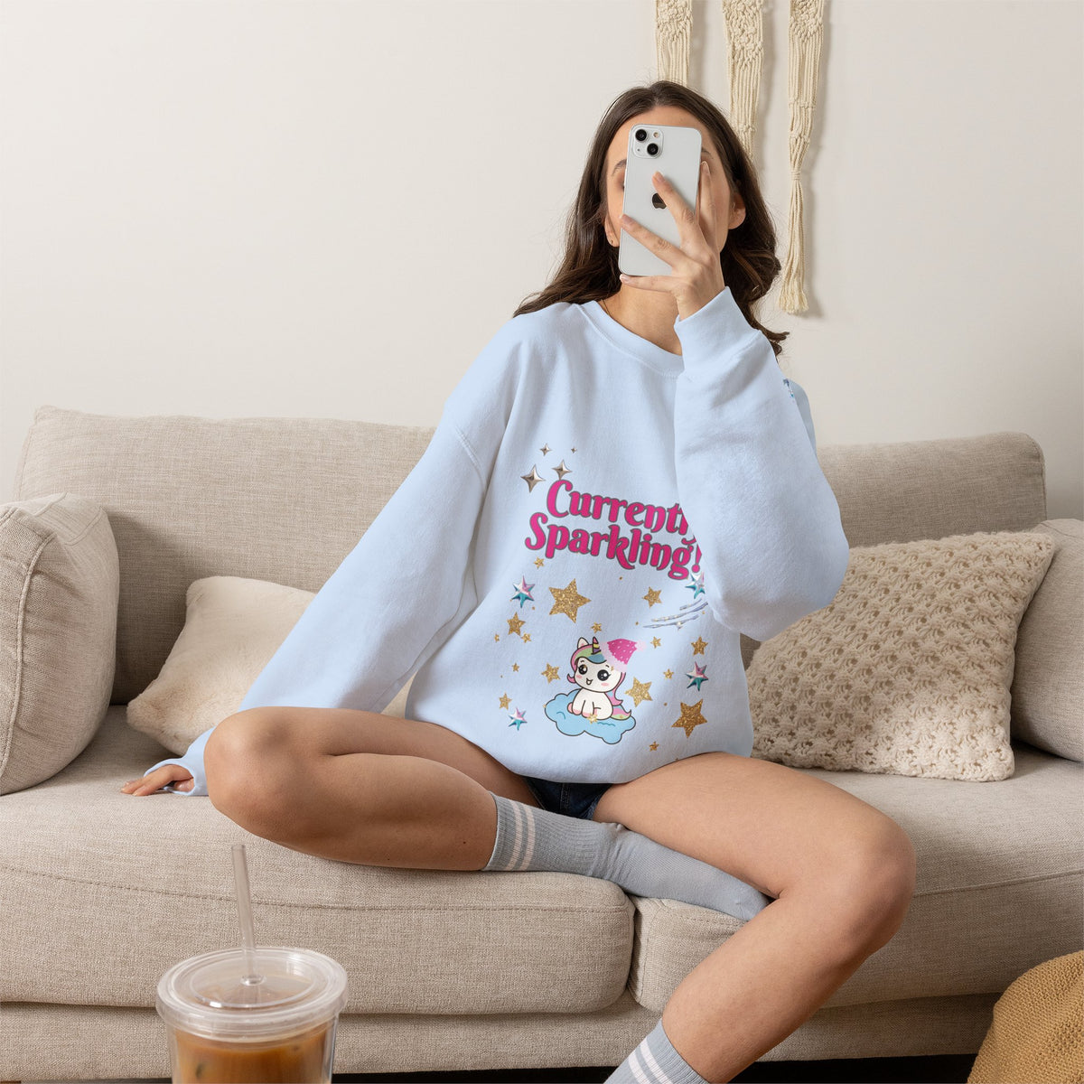 Currently Sparkling Unicorn Christmas Sweatshirt for Women | PositiveHug