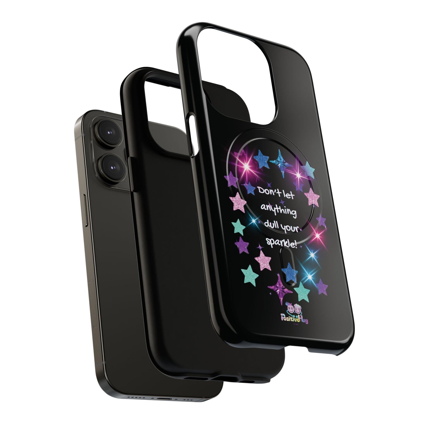 Affirmation Magnetic Phone Case — "Don't Let Anything Dull Your Sparkle" Starry Design | PositiveHug