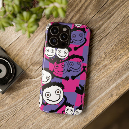 Positive Vibes Phone Case - By PositiveHug Happy, Colorful Tough Case - Pink & Purple
