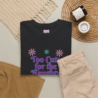 Christmas Cat T-Shirt, Too Cute for the Naughty List | PositiveHug