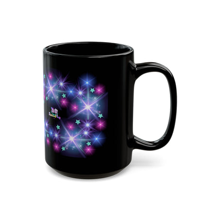 Don't let anything dull your sparkly! - Starlight Glow Black Coffee Mug — Inspirational Sparkle Design (11oz/15oz)