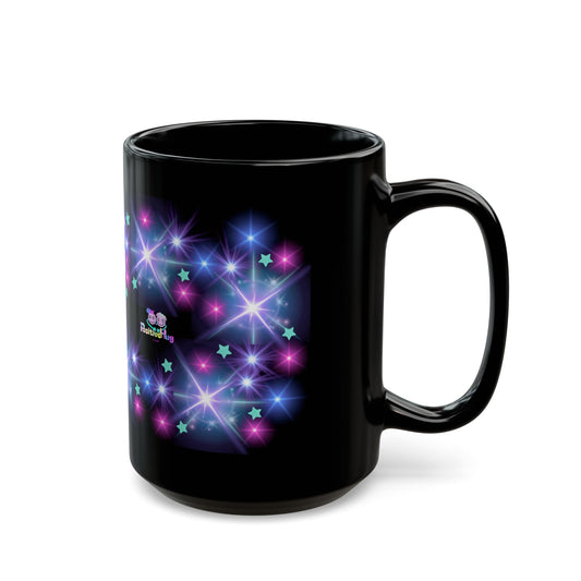Don't let anything dull your sparkly! - Starlight Glow Black Coffee Mug — Inspirational Sparkle Design (11oz/15oz)