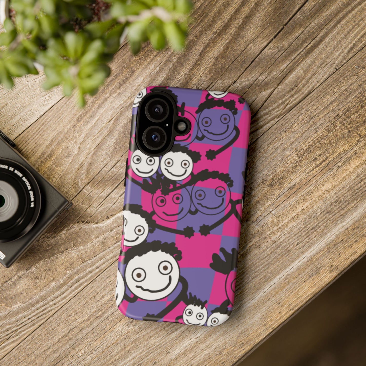 Positive Vibes Phone Case - By PositiveHug Happy, Colorful Tough Case - Pink & Purple