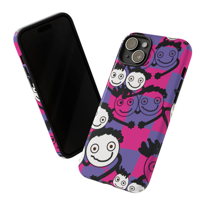 Positive Vibes Phone Case - By PositiveHug Happy, Colorful Tough Case - Pink & Purple