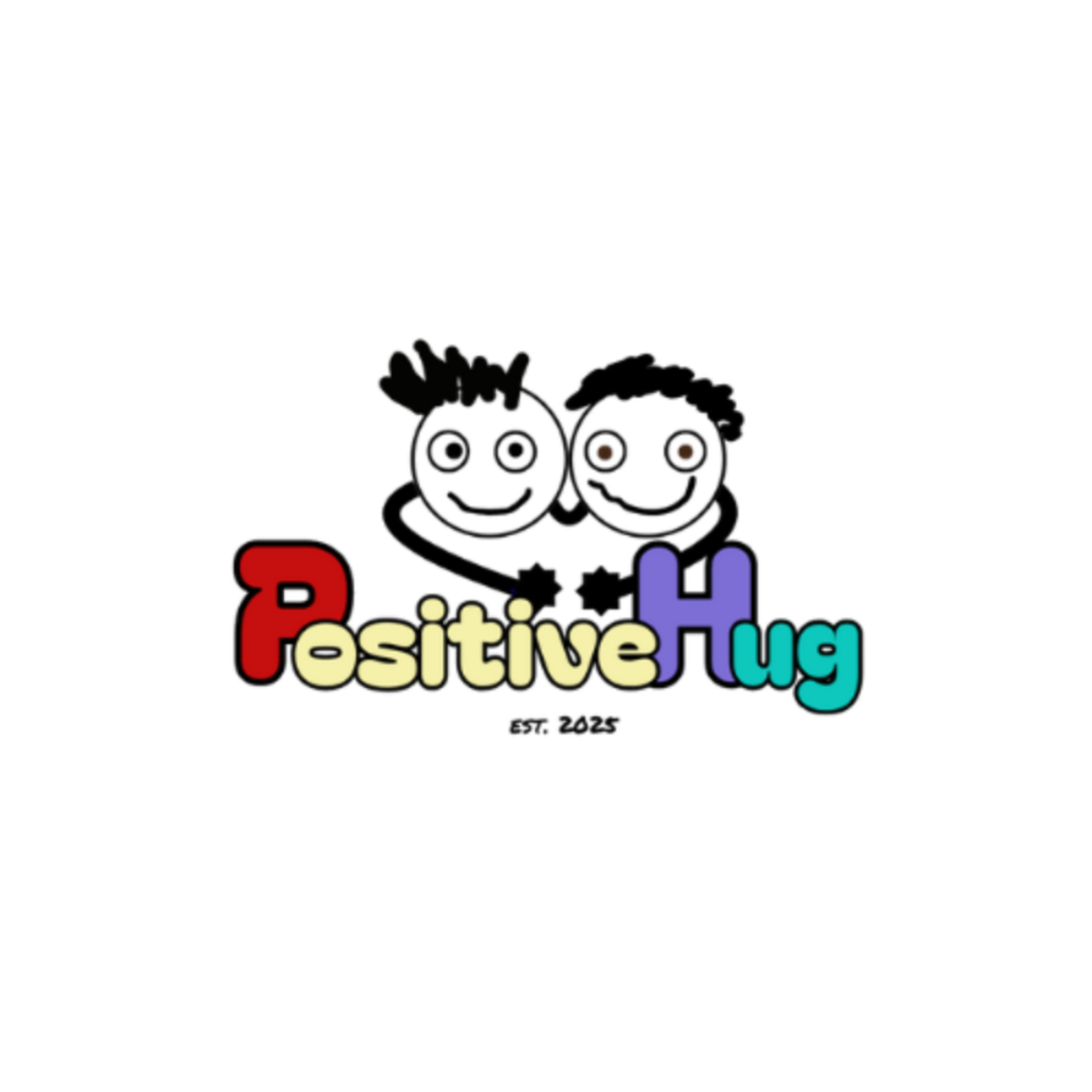 PositiveHug smiling happy faces with hugging caring arms