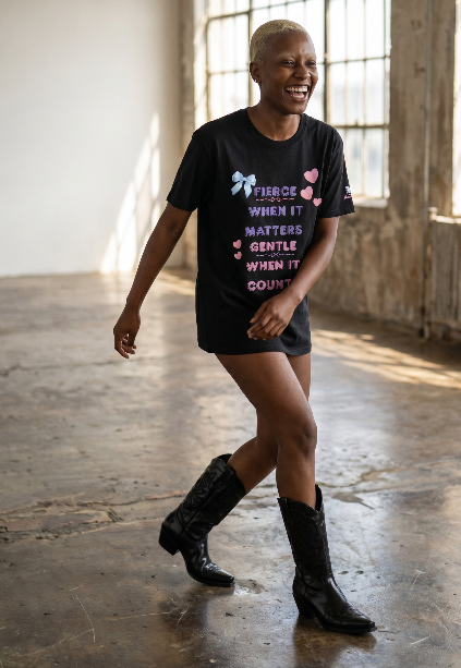 "Fierce When It Matters, Gentle When It Counts" Women's Empowerment Graphic Tee | PositiveHug
