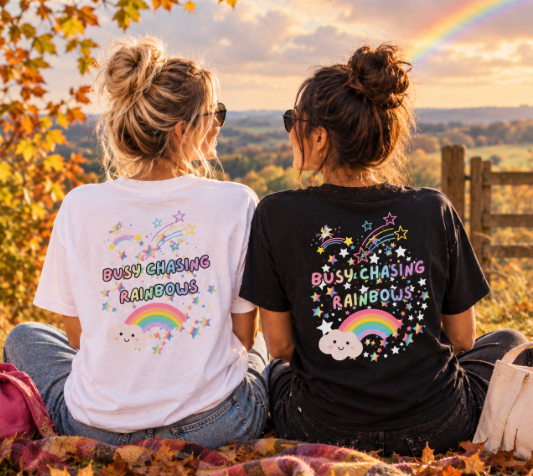 Busy Chasing Rainbows T-Shirt  - Limited Edition | PositiveHug
